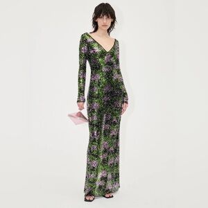NWT Stine Goya Allie Multicolor Beads Sequin Gorgeous Dress Gown Size XS (2-4)